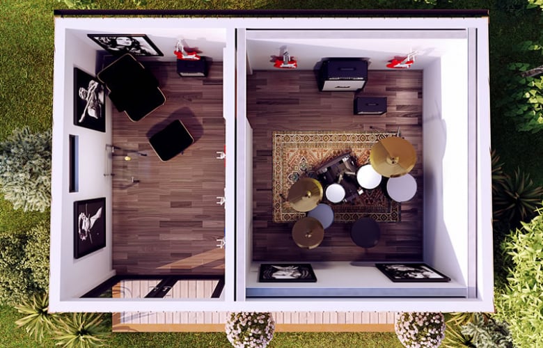 Top Down View Recording Garden Room